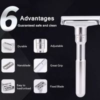 The Great Living Co Premium Double Edge Adjustable Levels Safety Razor Plus Blades